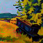 La charrette bleue II 50X50