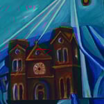 Celestial Light, mixed media on canvas, 8 x 10, 2014