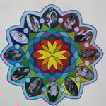 Acknowledging Inspiring Artists, mixed media/collage, 20 x 20, 2017