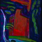 Night Fantasy, mixed media on canvas, 8 x 10, 2014