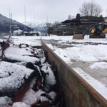 29. Januar 2015: Vom alten Tennisplatz ist nicht mehr viel übrig.