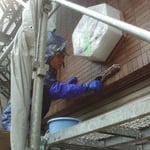 タイル薬品洗浄-薬品塗布