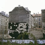 Häuser Potsdam-Babelsberg, aus dem RE1; Winter 1998/99