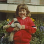 Ostern 1979. Mit "Eseli" im Dornacher Garten