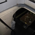 La ripida scala di accesso alla mensa equipaggio.