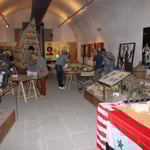 Tavoli dimostrativi allestiti nel Museo del vino