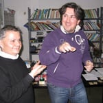 Ultimo classificato: Massimo Salvagnignini, anche se non si vede bene ma ha in mano il premio tradizionale - una basetta di Psiloi Libici.