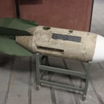 Bomba di aereo da esercitazione in cemento.