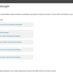 Social Media Einstellungsbereich