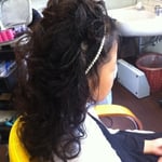 洋装ハーフアップ　ピアノ発表会