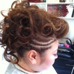 コーンロウ　モヒカン　アップスタイル　結婚式　二次会