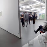 "Brotberuf Malerei" Galerei Eboran, Salzburg, Foto während der Eröffnung, Foto: Rebecca LittleJohn