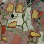 Eva Hradil "Brot im Spiel" 2018, Eitempera auf Halbkreidegrund auf Leinwand, 45 x 50 cm