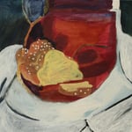 Eva Hradil "sweet bread" 2018, Eitempera auf Halbkreidegrund auf Leinwand, 45 x 50 cm