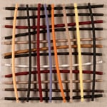 ROTATIONS 9 | 2022 | wood, canvas, bamboos, wool | 41*41*5 cm