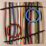 ROTATIONS 3 | 2022 | wood, canvas, bamboos, wool | 41*41*5 cm