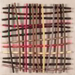 ROTATIONS 10 | 2022 | wood, canvas, bamboos, wool | 41*41*5 cm