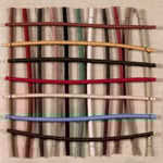 ROTATIONS 1 | 2022 | wood, canvas, bamboos, wool | 41*41*5 cm