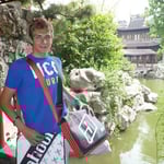 Tim  unterwegs in Asien mit seinem MessengerBag . 