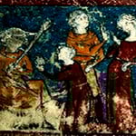 IMÁGEN DE LOS MANUSCRITOS DE "LE JEU DE ROBIN ET MARION" (PRIMER MITAD DEL SIGLO XIV). ADAM DE LA HALLE 1237?-1288?