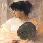 Portret kobiety z wachlarzem-Zmurko, Franciszek  1858-1910