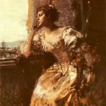 Dama przy oknie-Czachórski, Wladyslaw  1850-1911