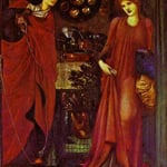 Fair Rosamond and Queen Eleonor. Gouache touched with gold. Private collection, UK