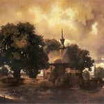 Pejzaz z kosciólkiem-Malecki, Wladyslaw 1836-1900
