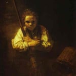 Rembrandt - A Girl with a Broom