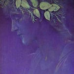 Girl's Head. 1897. Gouache and gold paint on purple paper. Fulham Library, London, UK