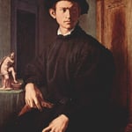 Porträt eines jungen Mannes mit Laute