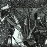 The Knight's Farewell, 1858, pen-and-ink on vellum, 1858