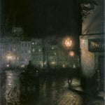 Rynek Starego Miasta w Warszawie noca-Pankiewicz, Józef  1866-1940