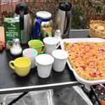 "Ohne Mampf kein Kampf" - der Kaffeestand des LBV