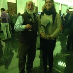 María Valverde con el Escultor del Trofeo Sr. Barrios Ibáñez