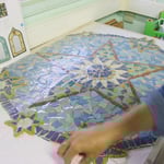 étoile en casson, céramique cassée et assemblée