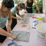 stage de mosaïque, phase jointoiement