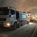 Abschieber im Büttenbergtunnel Kieseinbau April 13