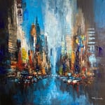 Ahmed Mande, Cityscapes, Timeless and Ageless, Acryl / Leinwand, 80 x 80 cm