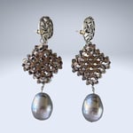 Laura Giampieri-Deutsch, Ohrringe, Swarovski-Kristalle, Miyuki Perlen, Maiorca tropfen, l 8 cm