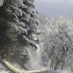 Bei schönem Wetter ist es mit Schnee richtig herrlich
