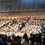 「第九」演奏会では3000人の合唱団に台湾からの46人も入りました。　　・外つ国の友と第九を水温む（和良）