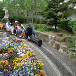 阿波市土成町では手作りのミニ蒸気機関車が子供たちの人気を集めていました。  ・手作りの蒸気機関車風薫る(和良)