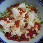旭川市の友人宅に朝食に招かれ手作りのイクラ丼をご馳走になりました。　　　　　　　　　　　　　　　　　　　　　・紫蘇の実をまぶし手作りイクラ丼(和良)