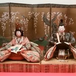徳島城博物館の「ひな人形の世界」に享保雛が展示されていました。・手の細く袖の突っ張る享保雛（和良）