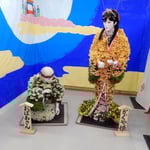 吉野川市鴨島町の菊人形のかぐや姫はまことに綺麗でした。　　・仰ぎ見る菊人形のかぐや姫（和良）