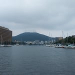 ひょうたん島クルーズでは円錐形の眉山も見えました。　　　　　　　　　　　　・船遊富士のやうなる眉山も見（和良）