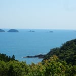 南阿波サンラインをドライブして第4展望台から島々を展望しました。　・薫風に五体預けて海を見る(和良)