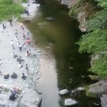 夜になるとこの川岸からもたくさんの蛍が見えました。　　　　　　　　　・蛍の闇の底より湧き出でし（和良）