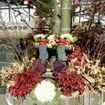 徳島城博物館の門松の中に小さな獅子頭が飾られていました。　　　　　　　　・門松の中に小さな獅子頭（和良）